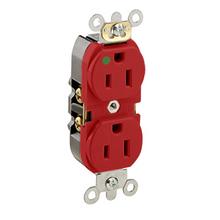 Leviton 8200-HLR - RD REC DUP HG ILLUM 2PO 3WI 15A125V
