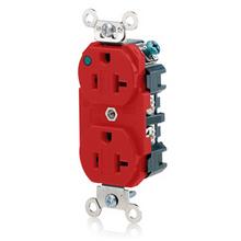 Leviton 8300-PLR - 5-20R POWER IND HG RECEP RED