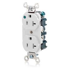 Leviton 8300-PLW - 5-20R POWER IND HG RECEP WHITE
