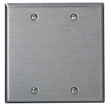 Leviton 84025-40 - 2G SS METAL WALLPLATE SATIN 302 BLANK