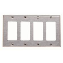 Leviton 84412-40 - 4 GANG 302 SS DECORA STANDARD WP