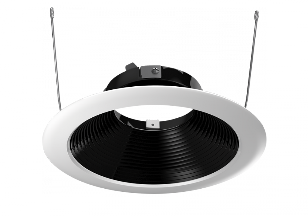 6&#39; TRIM RND BAFFLE BLK CONEWHT TRIM