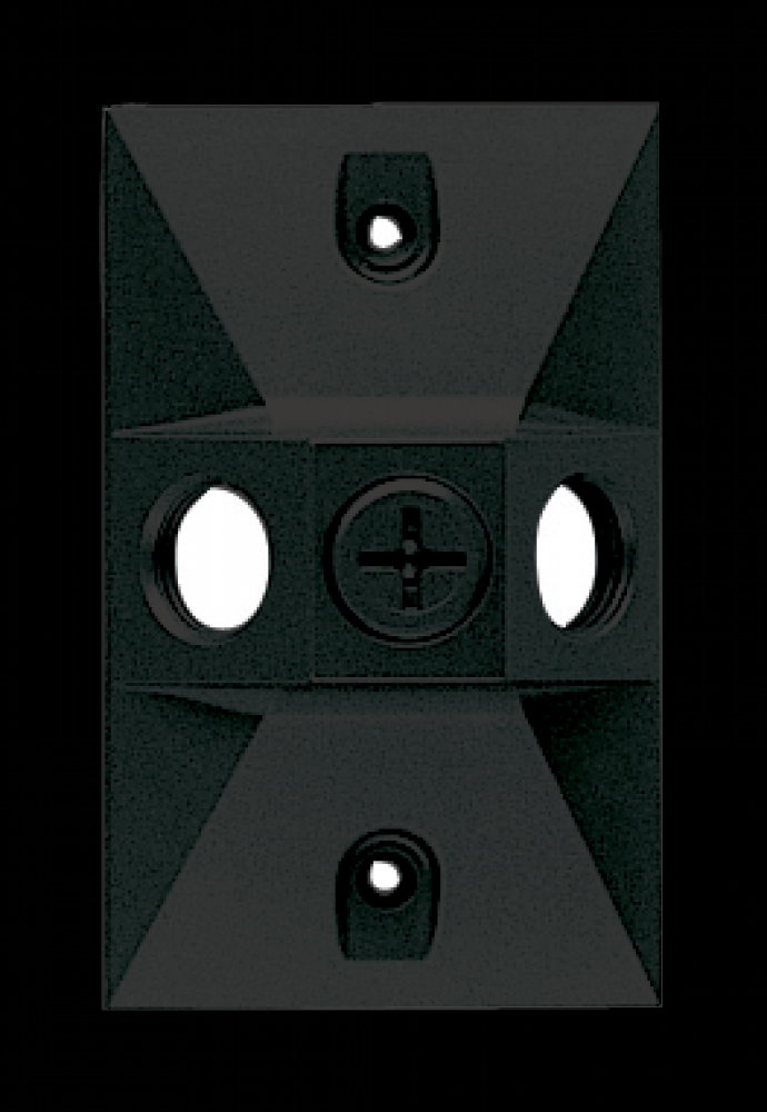 COVER RECTANGULAR 3 HOLE BLACK