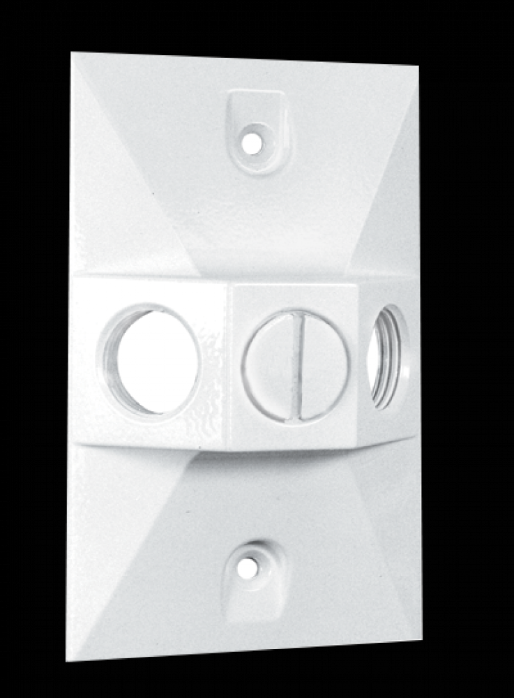 COVER RECTANGULAR 3 HOLE WHITE