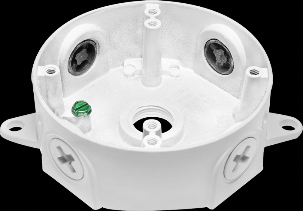 ROUND BOX 3/4&#34; WHITE NO COVER