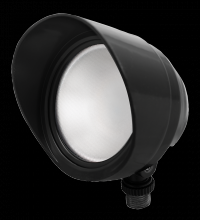 RAB Lighting BULLET12YB - BULLETFLD 12W WARM 120V W/ HOOD BK