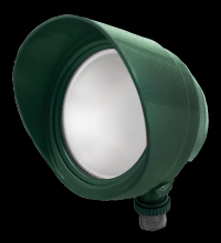 RAB Lighting BULLET12YVG - BULLETFLD 12W WARM 120V W/ HOOD GRN