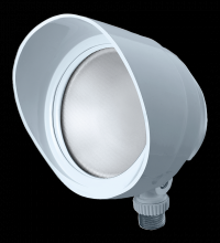 RAB Lighting BULLET12YW - BULLETFLD 12W WARM 120V W/ HOOD WH