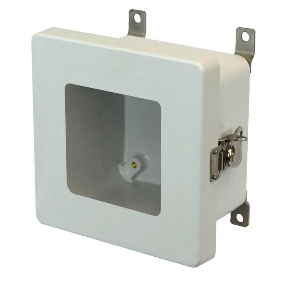 6X6X4 ENCL TWIST LATCH HNG CVR WDW