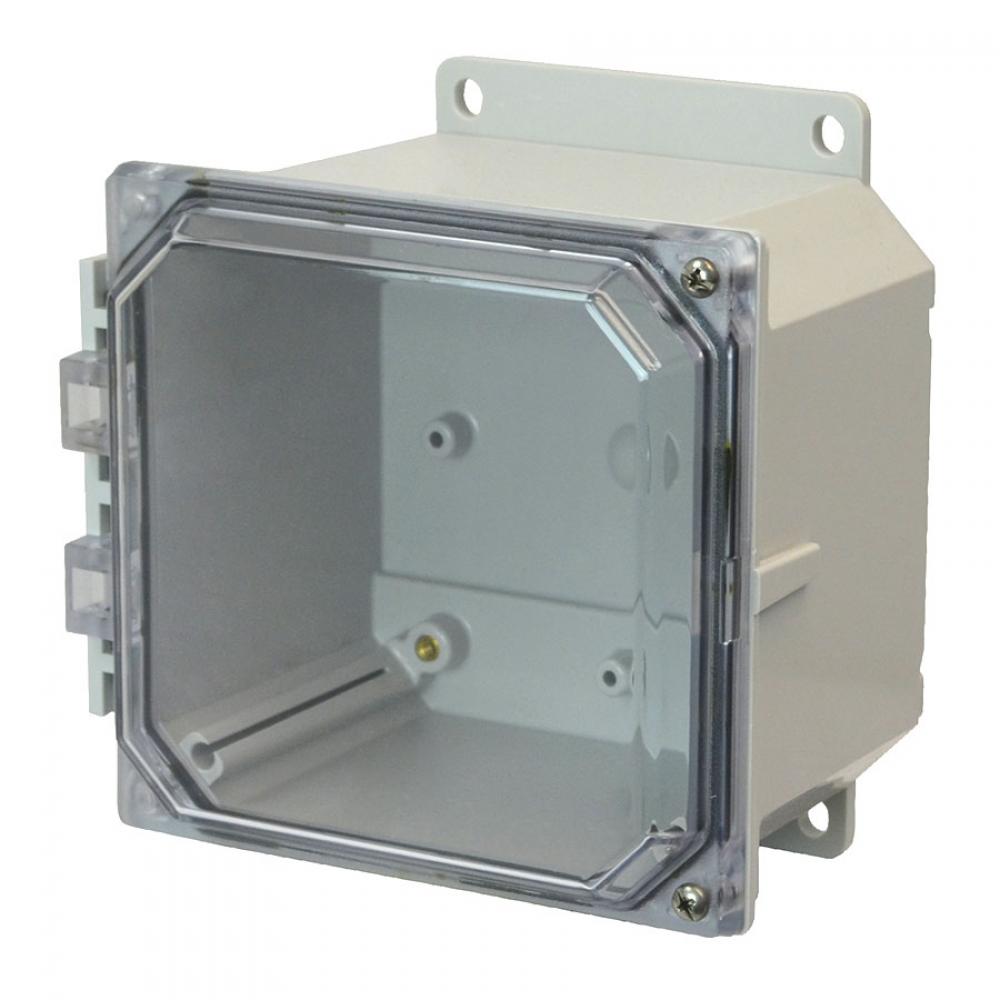 6X6X4 PC ENCL CLEAR HNG SCR CVR FLNG