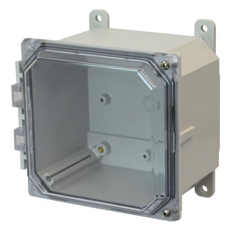 6X6X4 PC ENCL CLEAR HNG SCR CVR FEET