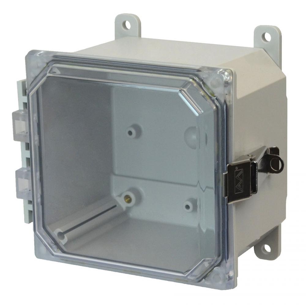 6X6X4 PC ENCL CLEAR HNG SL CVR FEET