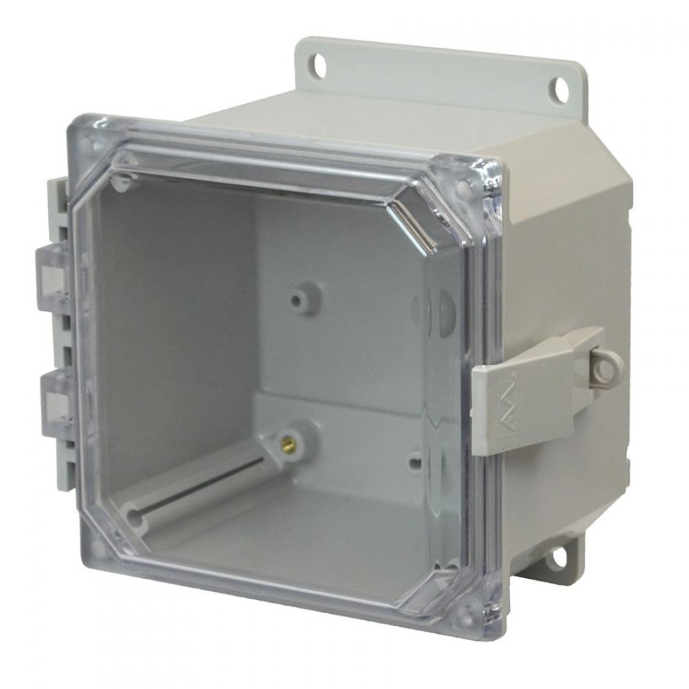6X6X4 PC ENCL CLEAR HNG NL CVR FLNG