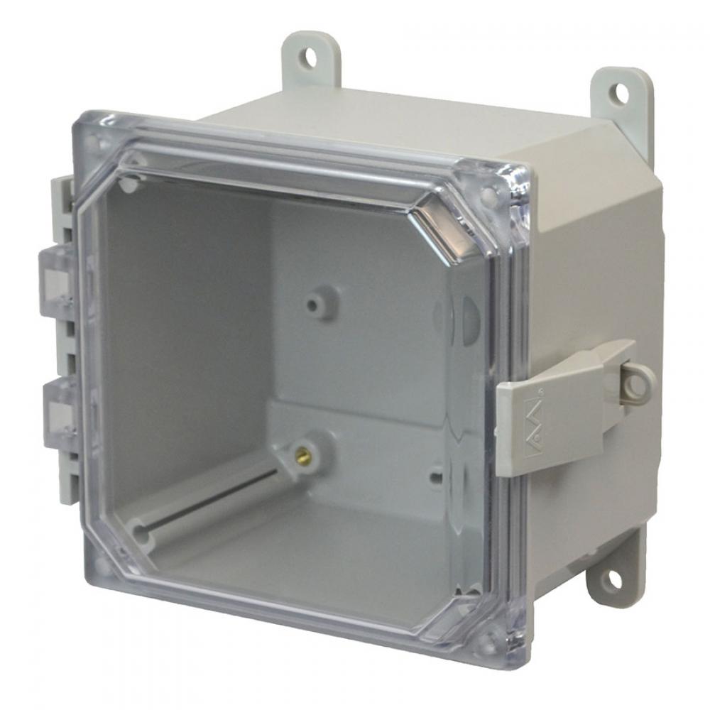 6X6X4 PC ENCL CLEAR HNG NL CVR FEET
