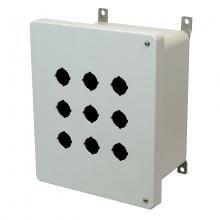 Allied Moulded Products AM1086HP9 - 10x8x6 ENCL HNG SCR CVR 9 PB CUTOUTS