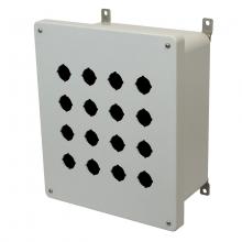 Allied Moulded Products AM1206P16 - 12x10x6 ENCLOSURE SCR CVR 16 PB CUTOUTS