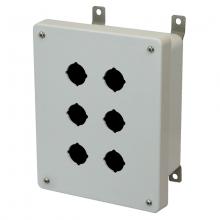 Allied Moulded Products AM864P6 - 8X6X4 ENCLOSURE SCR CVR 6 PB CUTOUTS