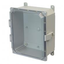 Allied Moulded Products AMP1084CCNL - 10x8x4 PC ENCL CLEAR HNG NL CVR FEET