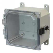 Allied Moulded Products AMP664CCL - 6X6X4 PC ENCL CLEAR HNG SL CVR FEET