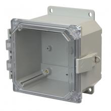 Allied Moulded Products AMP664CCNLF - 6X6X4 PC ENCL CLEAR HNG NL CVR FLNG