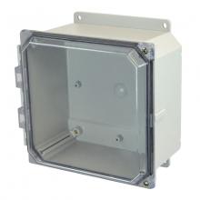 Allied Moulded Products AMP884CCHF - 8X8X4 PC ENCL CLEAR HNG SCR CVR FLNG
