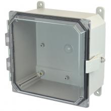 Allied Moulded Products AMP884CCNL - 8X8X4 PC ENCL CLEAR HNG NL CVR FEET
