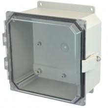 Allied Moulded Products AMP884CCNLF - 8X8X4 PC ENCL CLEAR HNG NL CVR FLNG