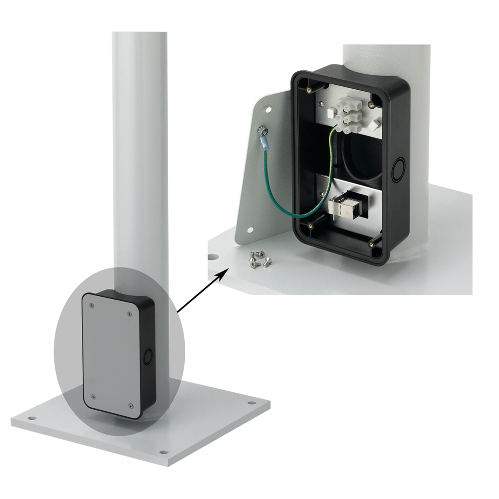 Vert. Arm Floor-post, Lgt Grey