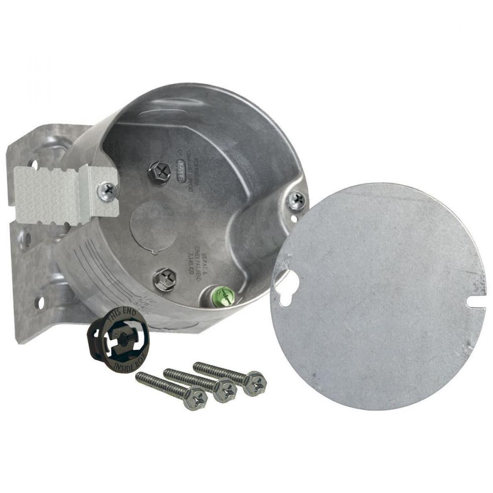 4IN CEILING BOX 2-1/8 DEEP BRKT 1/2 KO