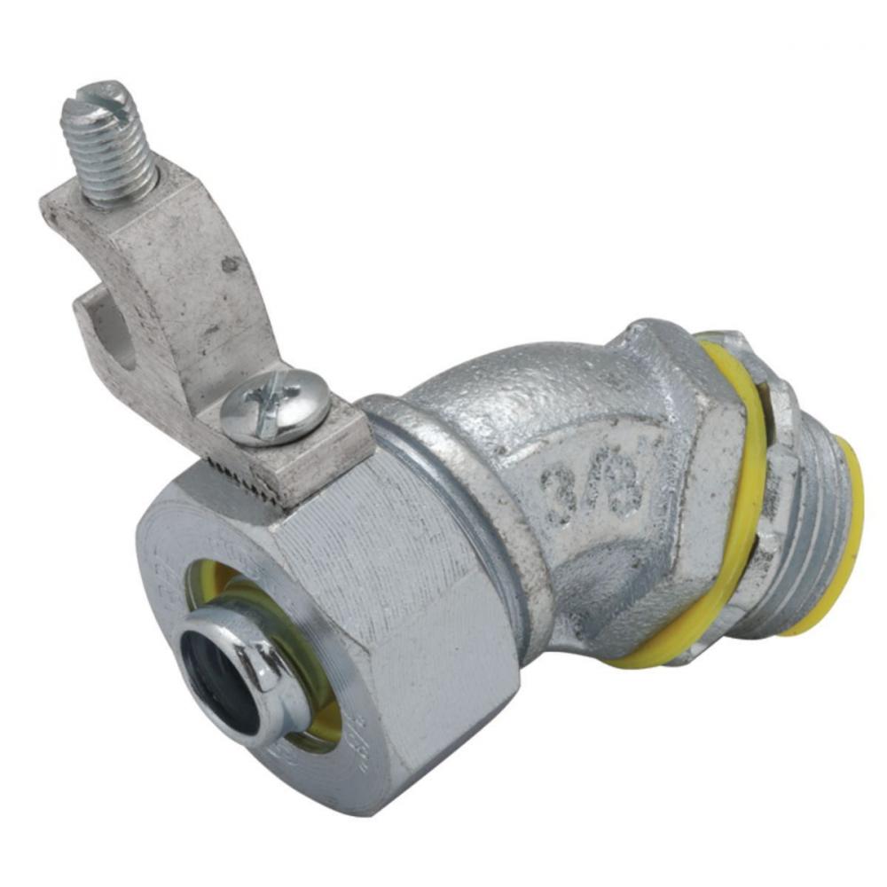 LIQUIDTIGHT CONN W/GRND LUG 45 1-1/4 IN