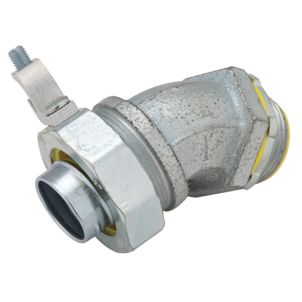 LIQUIDTIGHT CONN W/GROUND LUG 45 1 IN