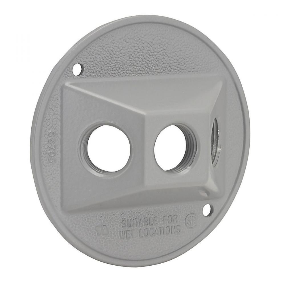 RND WP CLUSTER CVR (3) 1/2 IN. OUTLET GR