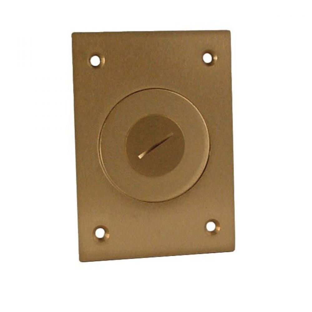 RECT FLR BX 2-1/8X3/4 COMB PLG CVR BRASS