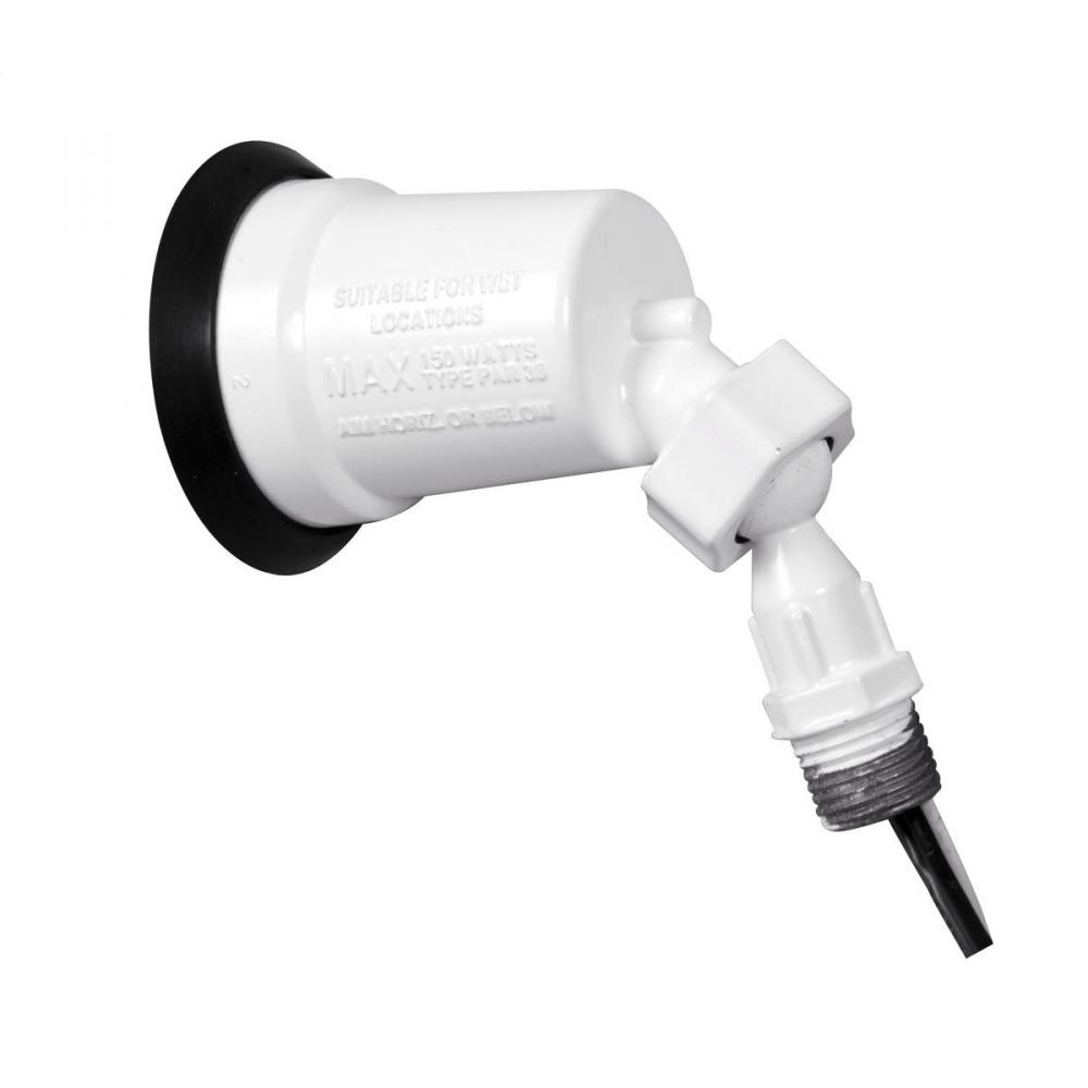 WP SWVL LAMPHOLDER W/EXTERNAL GASKET WHT