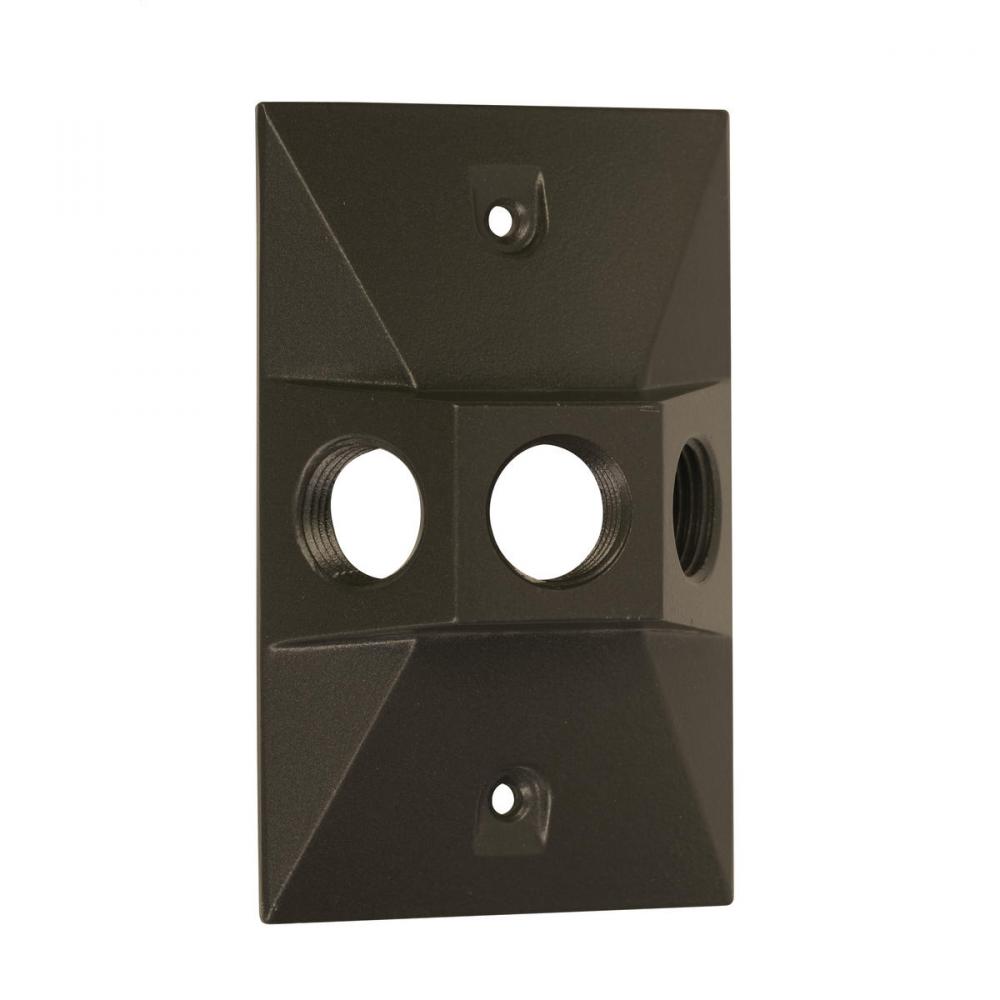 1G WP CLUSTER CVR (3) 1/2 IN. OUTLET BZ