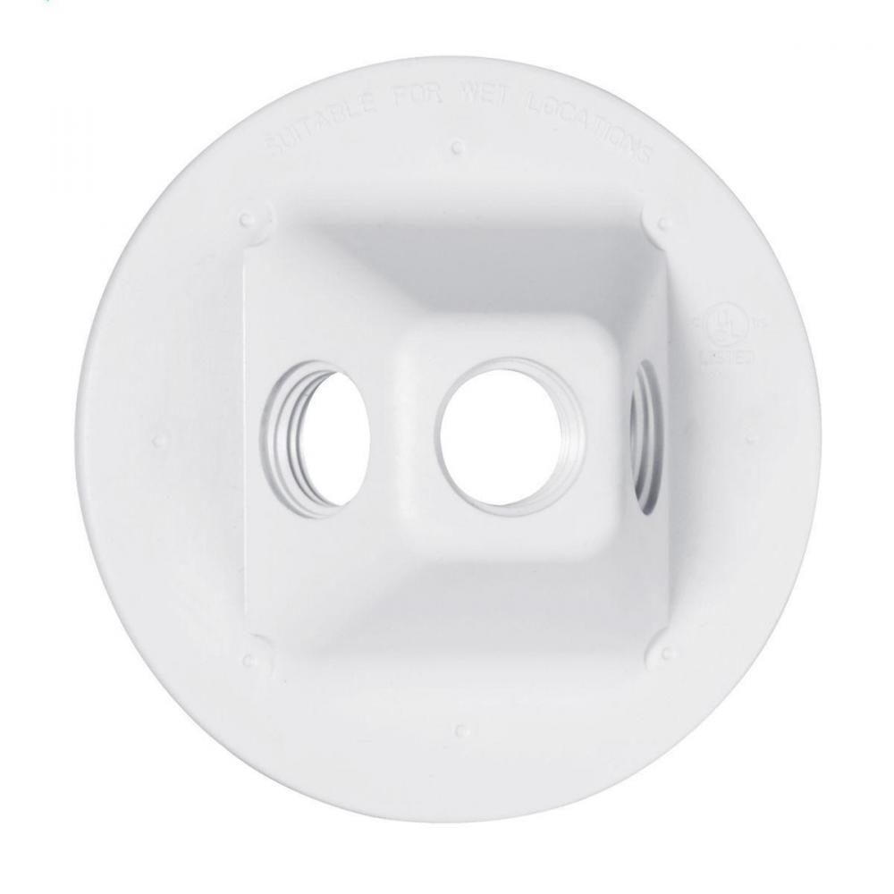 RND NM WP CLUSTER CVR (3)1/2 IN. OUTL WH