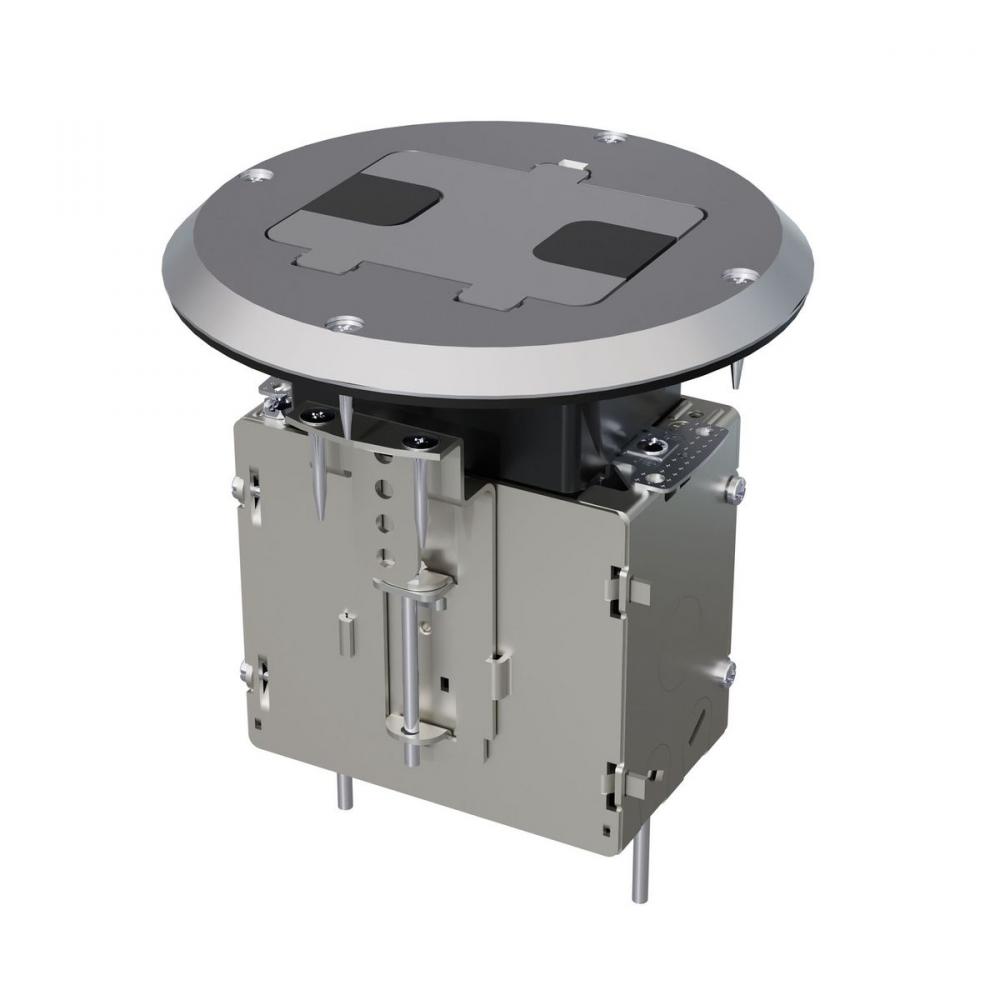 RECESSED FLR BOX KIT 15AMP DUPLEX - SS