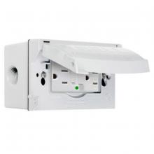 Raco-Taymac-Bell, a Hubbell affiliate 5874-6S - 1G WP BOX/FLIP COVER/ ST GFCI KIT -WHITE