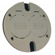 Raco-Taymac-Bell, a Hubbell affiliate 6268 - NM ROUND DUPLEX CVR W FLIP LIDS - GRAY