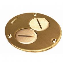 Raco-Taymac-Bell, a Hubbell affiliate 6284 - ROUND FLOOR BOX 2 PLUG COVER - BRASS