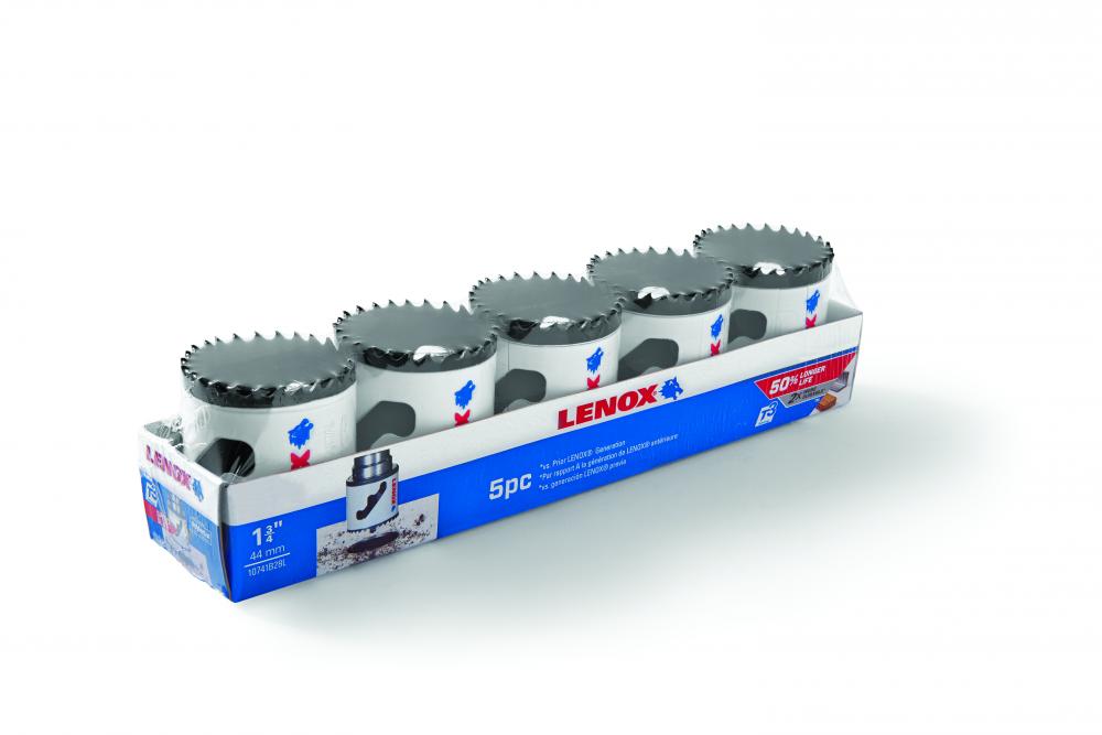 HOLESAW T2 B28L 1 3/4 44MM 5/PK