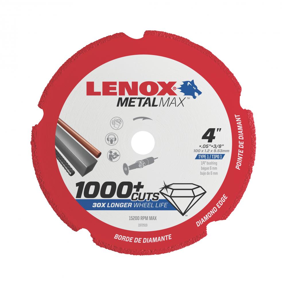 LENOX DIAM CUTOFF WHEEL DG 4&#34; X 3/8&#34;