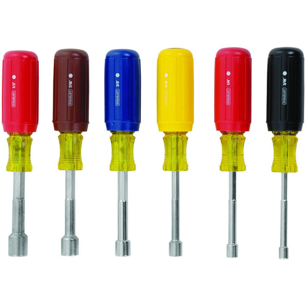 VINYL GRIP NUT DRIVER SAE SET - 6 PIECE