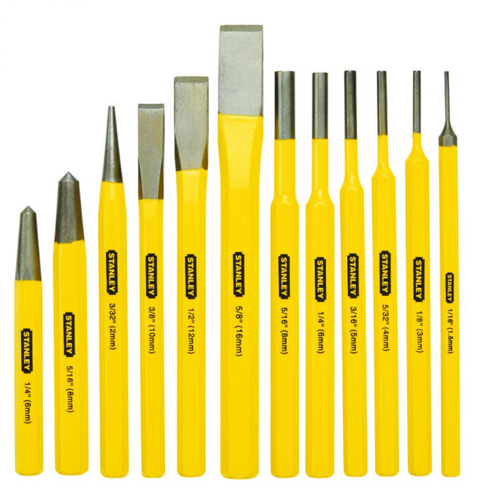 STANLEY COLD CHISEL & PUNCH SET -  12PC