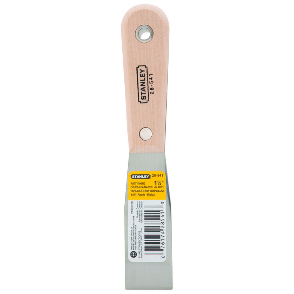 WOOD HANDLE STIFF PUTTY KNIFE - 1-1/4&#34;