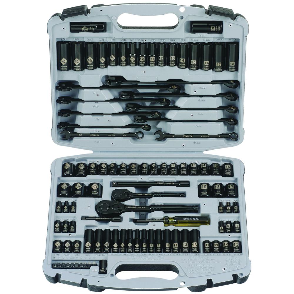 99PC SCKTSET BLK CHRMLSR ETCH 1/4&#34; 3/8&#34;