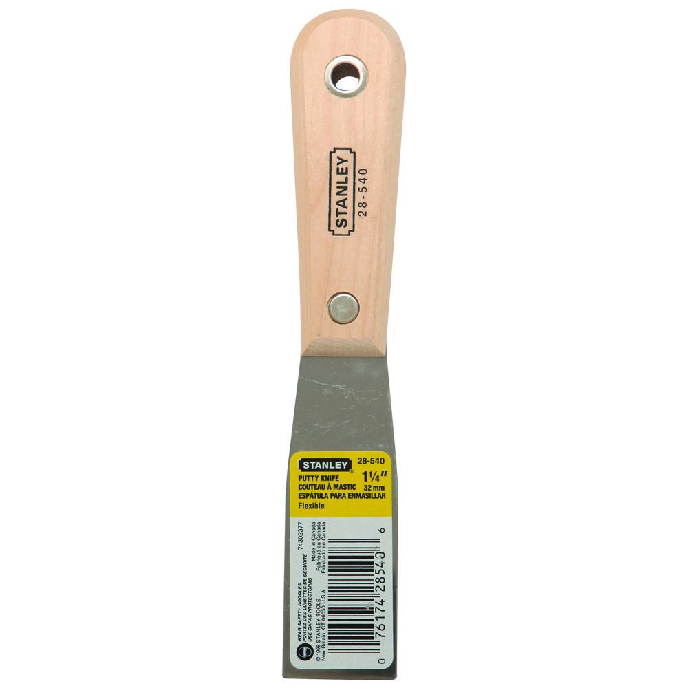 WOOD HANDLE FLEXIBLE PUTTY KNIFE  1-1/4&#34;