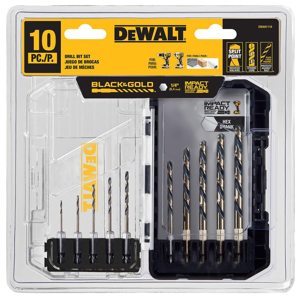 DW 10PC B&G HEX SHANK SET