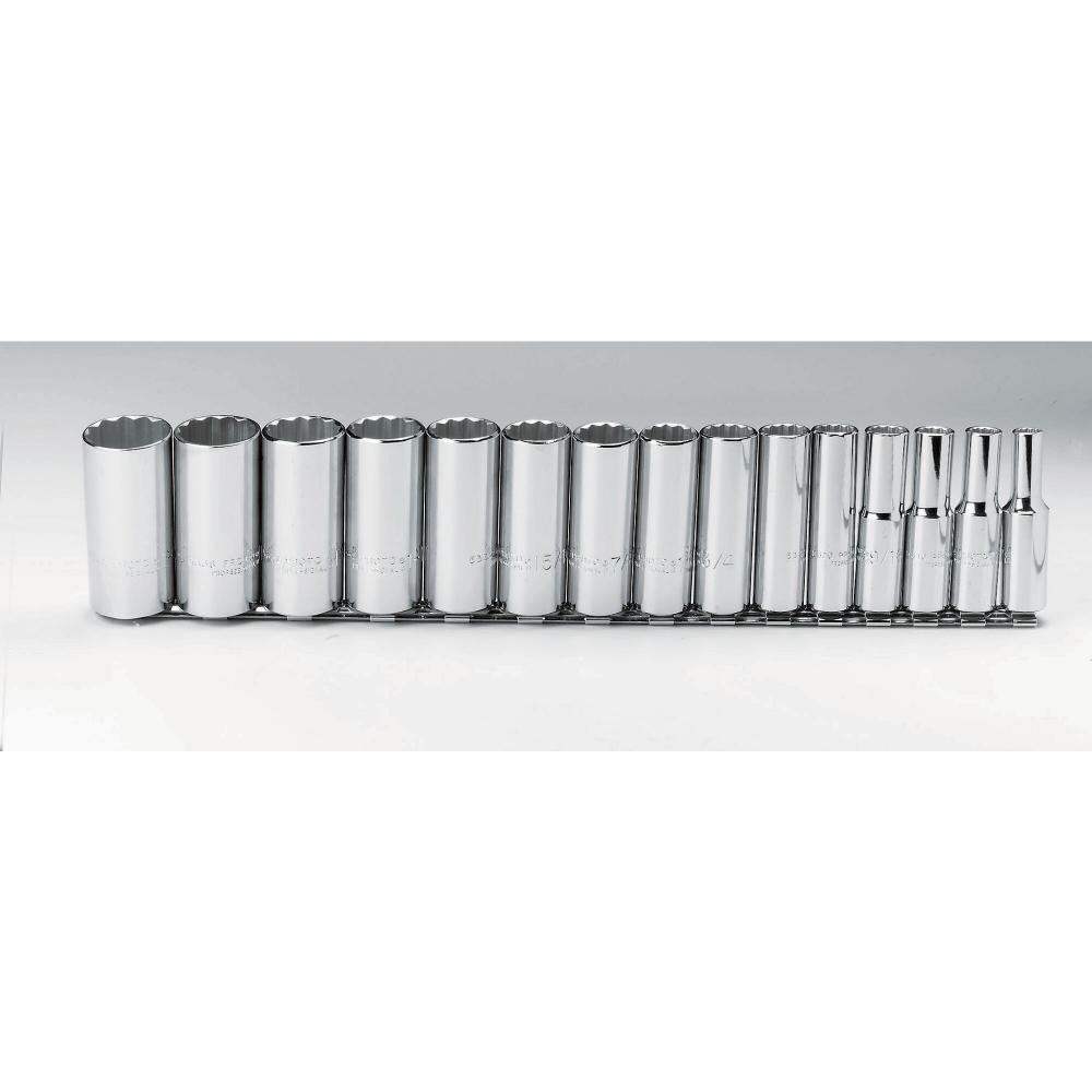 Socket Set Deep 15PC 1/2in 12 Points