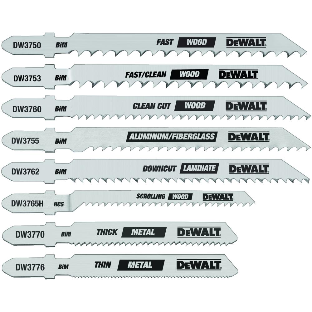 8 pc. T-shank Jig Saw Blade Set